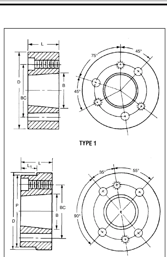 QD Weld-On Hubs dimensional reference